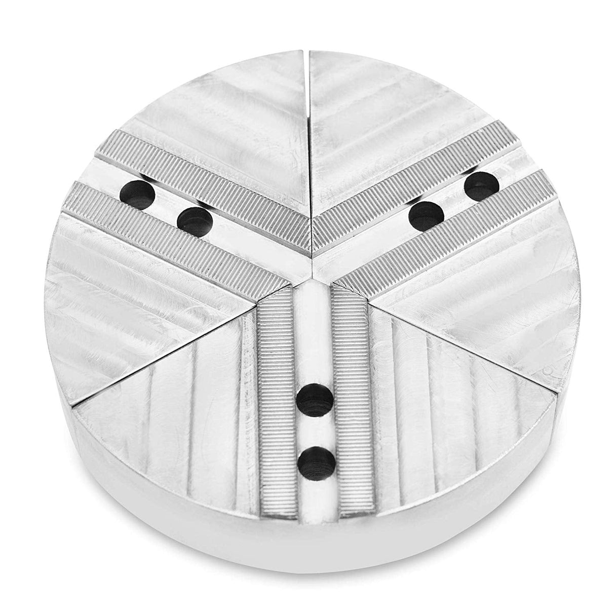 K-8C-3.0-AR- 8" Lathe Chuck Serrated (1.5 MM x 60) Aluminum, 3.0" Height, Pie Full Round Grip Soft Jaws Set (3 Pcs) for Kitagawa (B-208)/Samchully Power Chucks