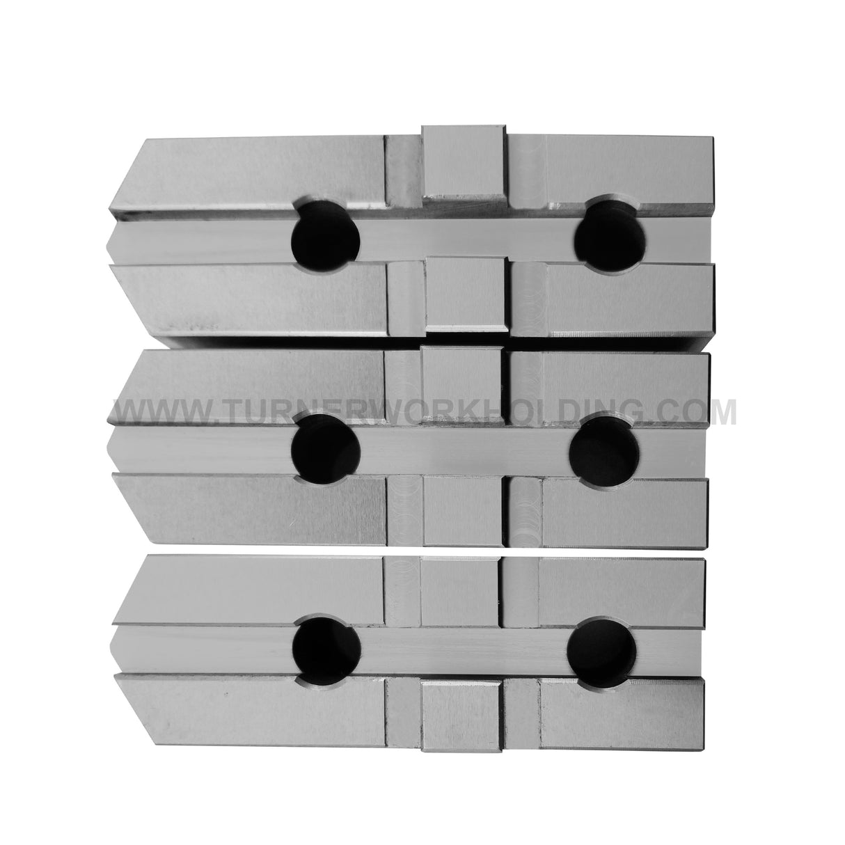 TG-10C-2.0-SP - AMERICAN STANDARD STEEL SOFT JAWS FOR TONGUE & GROOVE 10" CHUCK 2" HT (3 PC SET)