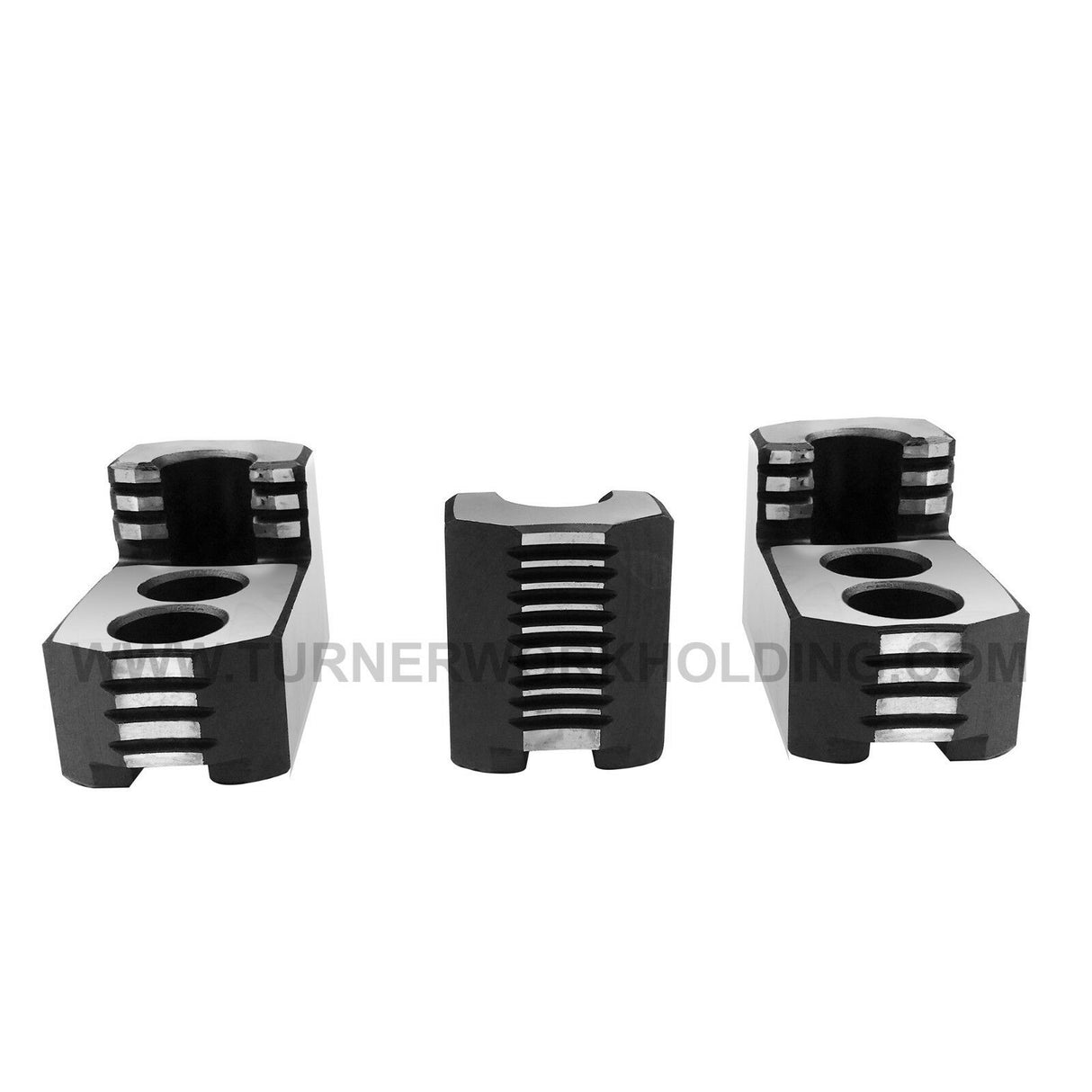 K-6C-HJ - 6" Lathe Chuck Single Step Hard Jaws for Kitagawa B-206/Samchully Chucks, Serrated (1.5 mm x 50), Steel, 3pc Set