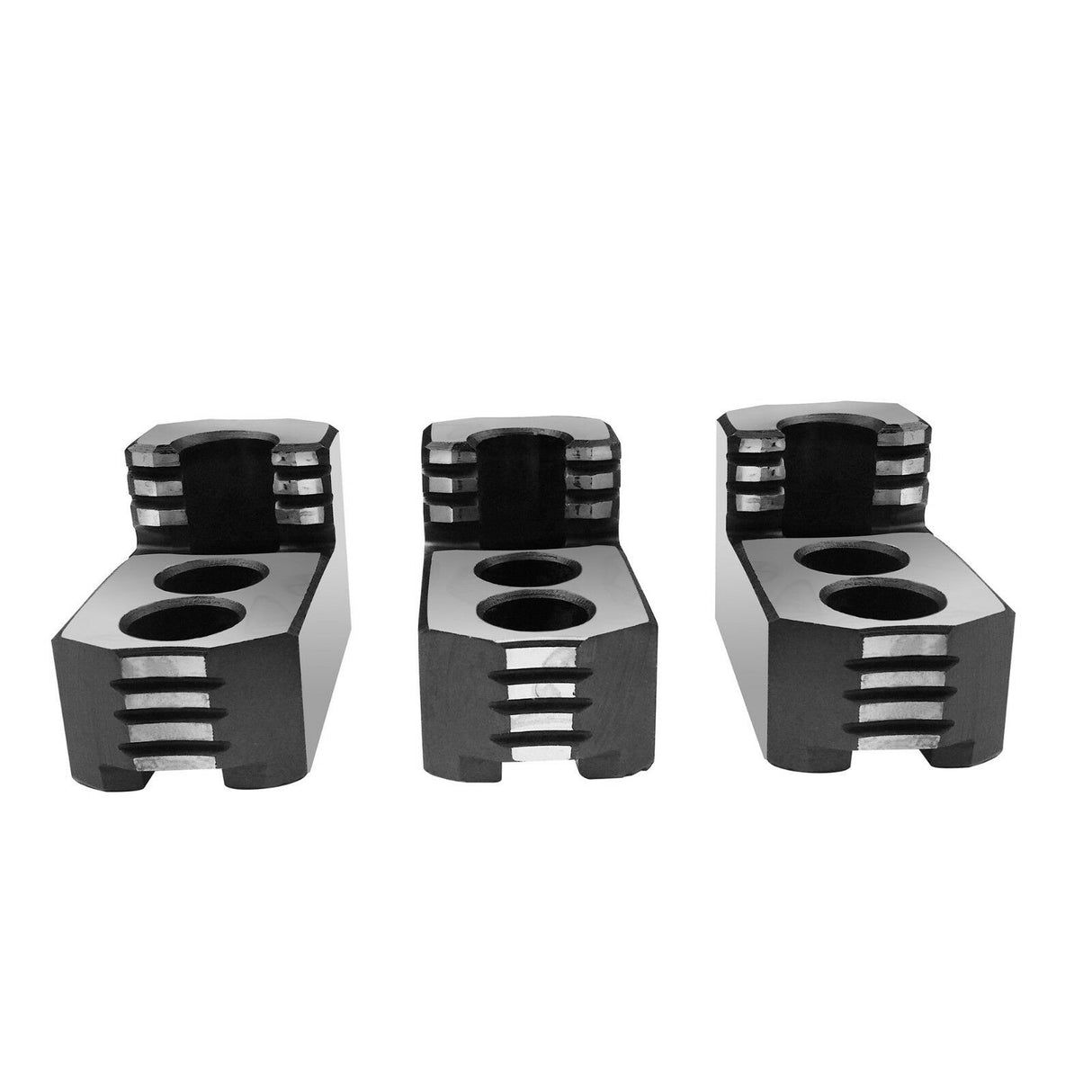 K-6C-HJ - 6" Lathe Chuck Single Step Hard Jaws for Kitagawa B-206/Samchully Chucks, Serrated (1.5 mm x 50), Steel, 3pc Set