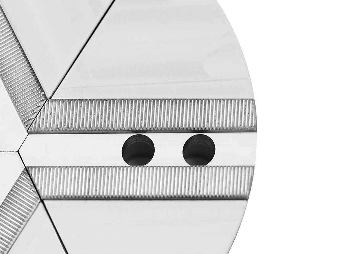 K-6C-1.5-SR- 6" Lathe Chuck Serrated (1.5 MM x 60), Steel, Pointed, 1.5" Height, Pie Full Round Grip Soft Jaws Set (3 Pcs) for Kitagawa (B-206)/Samchully Power Chucks