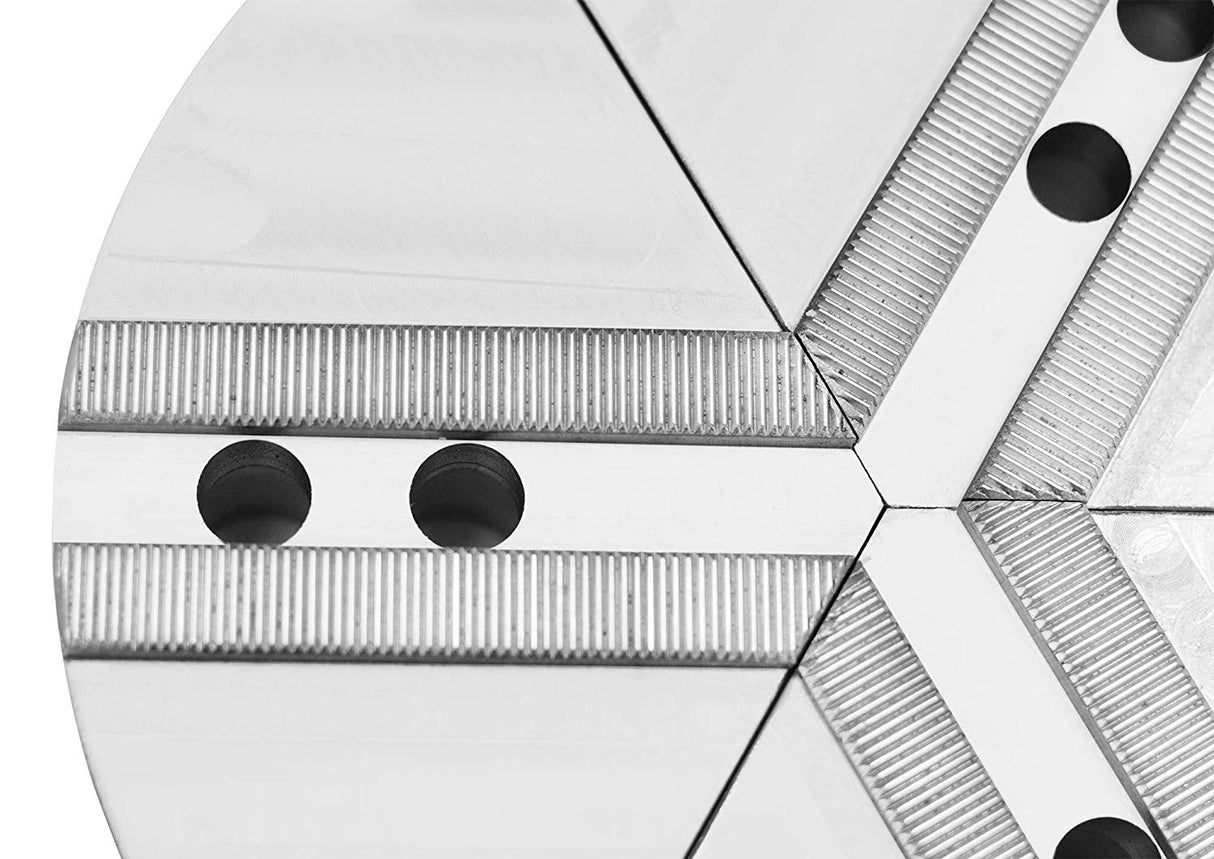 K-6C-1.5-SR- 6" Lathe Chuck Serrated (1.5 MM x 60), Steel, Pointed, 1.5" Height, Pie Full Round Grip Soft Jaws Set (3 Pcs) for Kitagawa (B-206)/Samchully Power Chucks