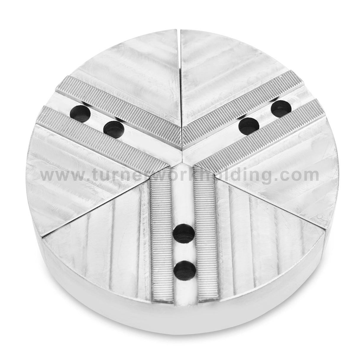 K-12C-2.8-AR- 12" Lathe Chuck Serrated (1.5 MM x 60), Aluminum, 2.0" Height, 0.827" (21 mm) Slot, Pie Full Round Grip Soft Jaws Set (3 Pcs) for Kitagawa (B-212)/Samchully Power Chucks