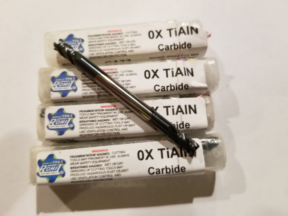 1/2" Diameter Double Ended Carbide Square End Mills- 4 Flutes,TiALN Coated, OAL -3.0"