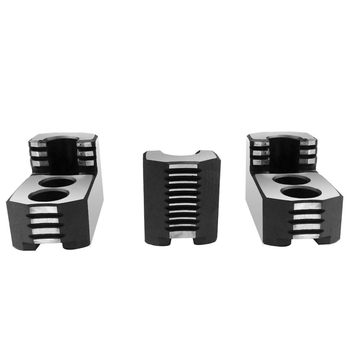 K-6C-HJ - 6" Lathe Chuck Single Step Hard Jaws for Kitagawa B-206/Samchully Chucks, Serrated (1.5 mm x 50), Steel, 3pc Set